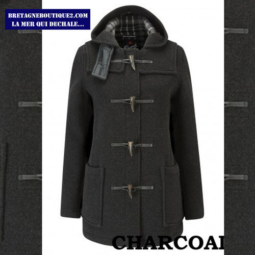 Duffle coat anglais femme Gloveral mi-long 4320FC CHARCOAL T36/82cm. T46/107cm poitr