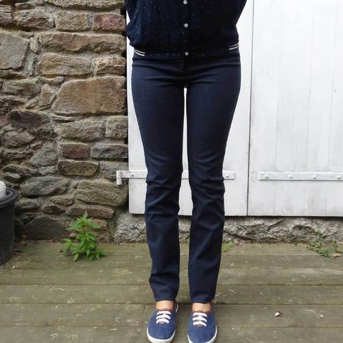 PIROGUE - MAT DE MISAINE pantalon femme taille haute INDIGO T36, 38, 44, 48 et  BRIQUE T36, 40, 48