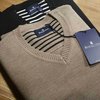 CROZON - ROYAL MER - V neck 50/50 wool breton sweater