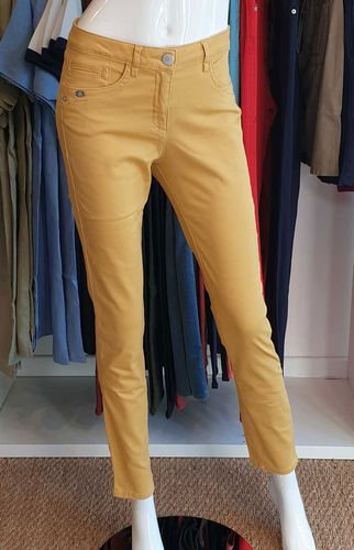 PERLECO - MAT DE MISAINE - pantalon stretch taille haute MIEL