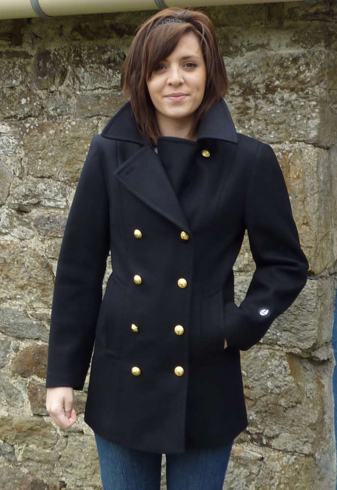 Half Season Tailored Breton Pea Coat, Tailored Pea Coat Womens