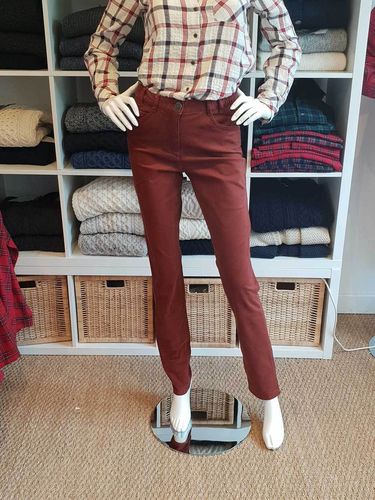 PIROGUE - MAT DE MISAINE - pantalon stretch taille haute BRIQUE foncé T36, 38, 40