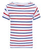 MATELY KID - Mousqueton clothing - short sleeves child breton shirt WHITE/ROYAL