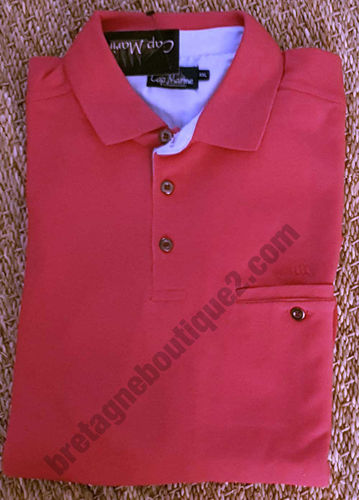 HORN - CAP MARINE - long sleeves cotton/polyester piqué shirt CORAIL M